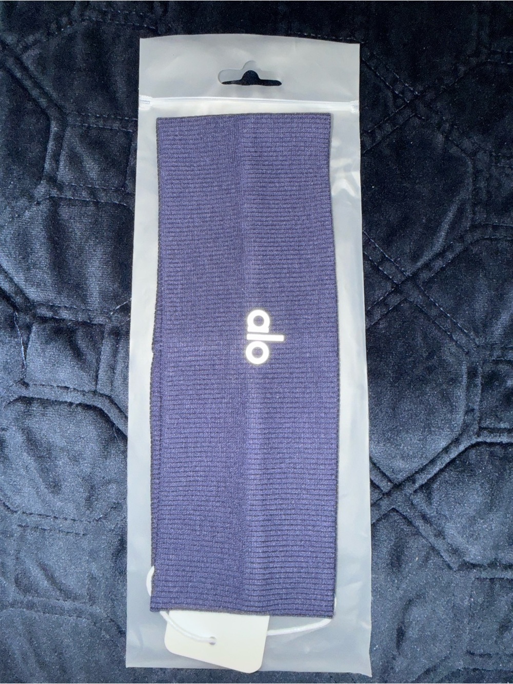 ALO Yoga Navy Ribbed Headband